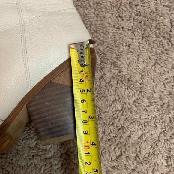 Limelight White Ivory Faux Leather Cowboy Wéstern Ankle Boots Booties 9 - Picture 8 of 8